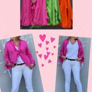 CHAQUETA DE AGODÓN CON VOLANTE